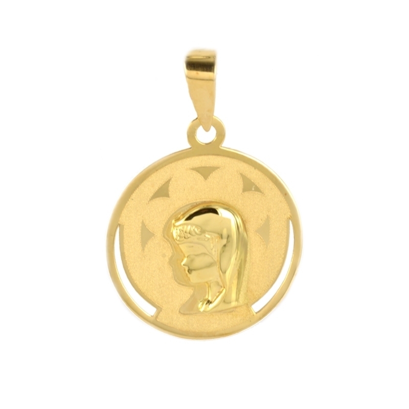 Medalla oro Virgen Niña redonda